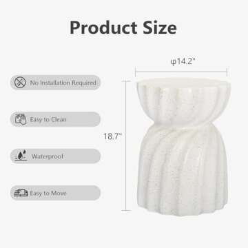 SUNBURY Outdoor Side Table, 19" H Outdoor Accent End Table, Patio Side Tables, Outdoor Coffee Tables...