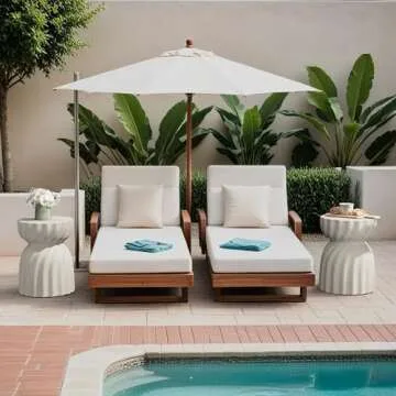 SUNBURY Outdoor Side Table, 19" H Outdoor Accent End Table, Patio Side Tables, Outdoor Coffee Tables, Garden Stool and Plant Stand for Patio, Garden, Living Room, and Backyard