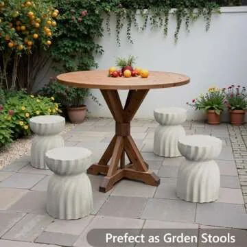 SUNBURY Outdoor Side Table, 19" H Outdoor Accent End Table, Patio Side Tables, Outdoor Coffee Tables, Garden Stool and Plant Stand for Patio, Garden, Living Room, and Backyard