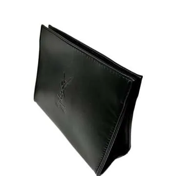 Yves Saint Laurent YSL Cosmetic Black Large Snap Pouch Makeup Bag YSL Fragrance Bag (8L X 6H X 3W) - Large