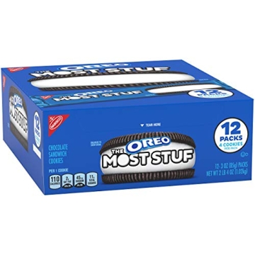 OREO The Most Stuf Chocolate Sandwich Cookies - 12 Snack Packs of Joy