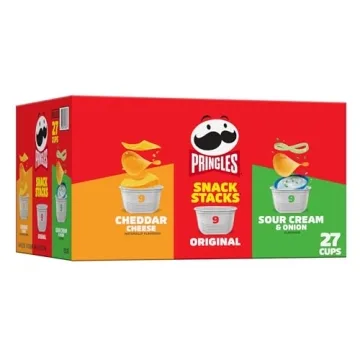 Pringles Potato Crisps Variety Pack, 27 Cups, 19.3oz Box - Perfect On-the-Go Snack!