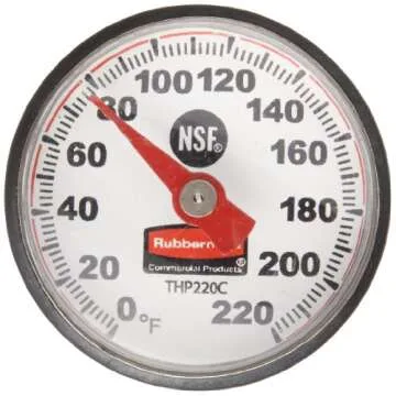 Rubbermaid Commercial Products Instant Read Thermometer, Red, Pocket Size for Meat/Food Cooking and ...