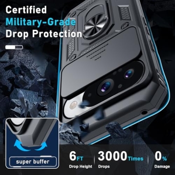 Janmitta Heavy Duty Phone Case with Kickstand and Lens Cover