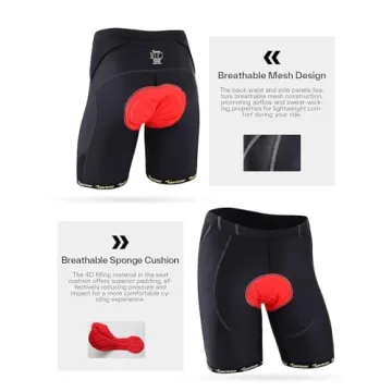 Sportneer Padded Bike Shorts - Breathable Cycling Comfort