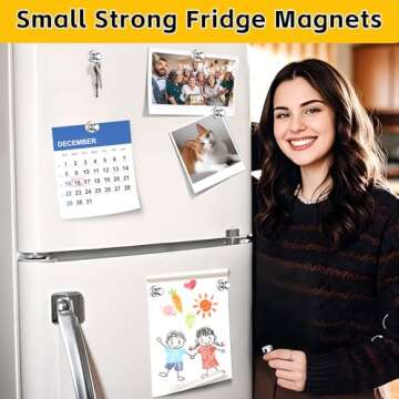 16Pcs Fridge Magnets, Strong Metal Magnets for Whiteboard, Refrigerator, Office, and School