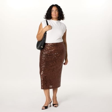 Shop Stylish Bianca Sequin Midi Skirt by The Drop