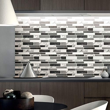 Art3d Marble Grey Peel and Stick Kitchen Backsplash Tiles