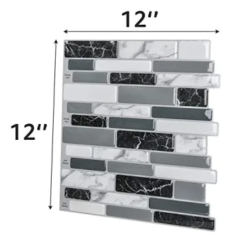 Art3d Marble Grey Peel and Stick Kitchen Backsplash Tiles