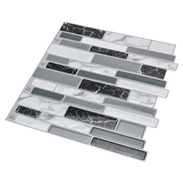 Art3d Marble Grey Peel and Stick Kitchen Backsplash Tiles