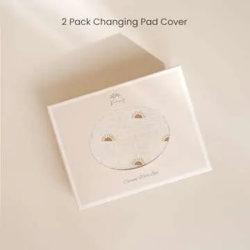 Konssy Muslin Changing Pad Cover for Baby Girls Boys, 100% Cotton Fitted Diaper Chang Table Covers, Soft Breathable Changing Pad Sheets, 2 Pack (Camel,Sun)