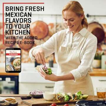 Uno Casa 8" Cast Iron Tortilla Press for Homemade Flatbreads