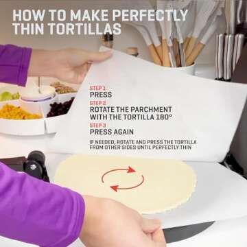 Uno Casa 8" Cast Iron Tortilla Press for Homemade Flatbreads
