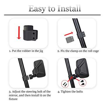 Easy-Adjustable UTV Side View Mirrors for Improved Safety