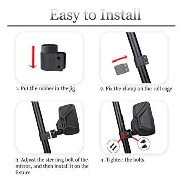 Easy-Adjustable UTV Side View Mirrors for Improved Safety