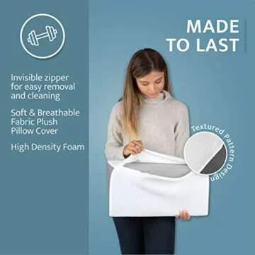 Kölbs Side Wedge Pillow for Sleeping, Back Pillow Wedge Stylish Jacquard, Bed Wedge & Body Positioners Pillow for Side Sleepers, Wedge Pillows for After Surgery, Foam Wedge Pillow, Pregnancy Wedge