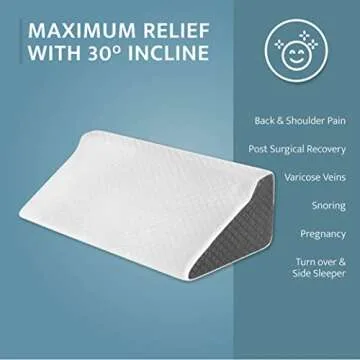 Kölbs Side Wedge Pillow for Sleeping, Back Pillow Wedge Stylish Jacquard, Bed Wedge & Body Positioners Pillow for Side Sleepers, Wedge Pillows for After Surgery, Foam Wedge Pillow, Pregnancy Wedge