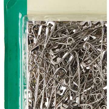 Dritz 1471 200-Piece Safety Pins, Size 2, Nickel Finish