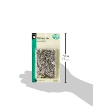 Dritz 1471 200-Piece Safety Pins, Size 2, Nickel Finish