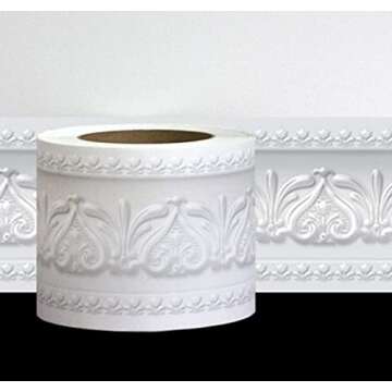 FIXPIX Royal Tulip Peel and Stick Wall Border Easy to Apply (Neutral Gray)