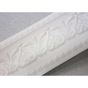 FIXPIX Royal Tulip Peel and Stick Wall Border Easy to Apply (Neutral Gray)