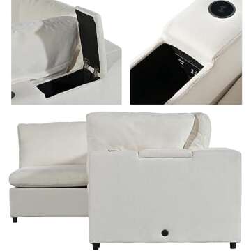 Stylish kevinplus Modular Sofa with Bluetooth Speakers