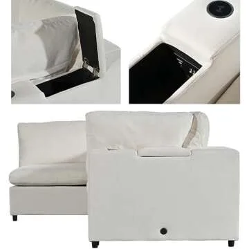 Stylish kevinplus Modular Sofa with Bluetooth Speakers