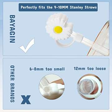 Stylish 10MM Straw Covers for Stanley Cup - 8PCS