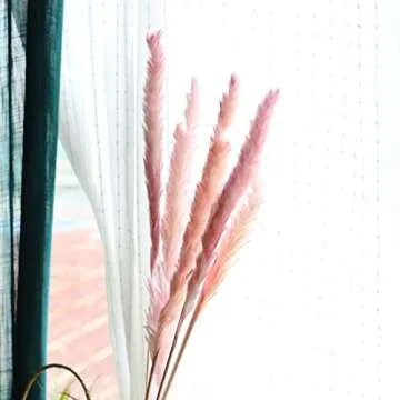 MLSG 30 Stems Natural Dry Flowers Small Pampas Grass, Phragmites Communis, Dried Flowers Bouquet for Wedding Floral Arrangements Home Decorations (Pink)