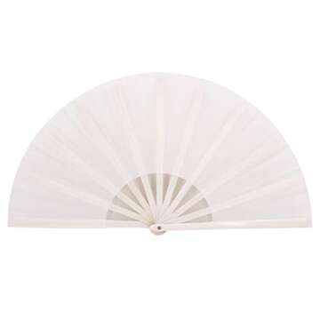 STHUAHE Large Folding Fans Rave Hand Fans Festival Fans for Women Men, Chinese Japanes Hand Held Fol...