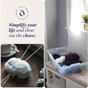 HOMZ 28 Quart Storage Bins - Eco-Friendly & Clear