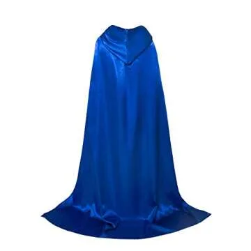 Aricy Unisex Full Length Hooded Cape Halloween Role Play Cloak Costume 63inch A015EL Blue