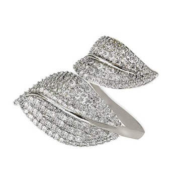 BBL CZ Adjustable Open Ring 18K Gold Plated Rings for Women Dainty Leaf ring Cubic Zirconia Personal...