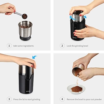 SHARDOR Electric Coffee & Spice Grinder - Versatile Kitchen Tool