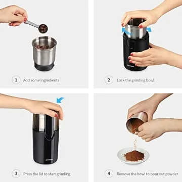 SHARDOR Electric Coffee & Spice Grinder - Versatile Kitchen Tool