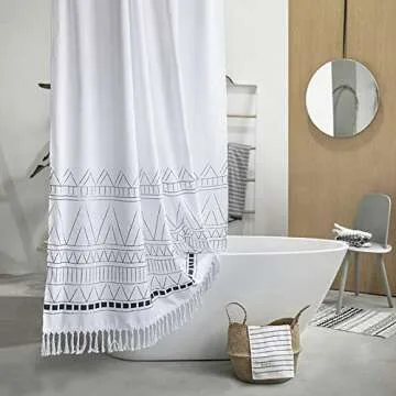 Stylish YoKii Boho Shower Curtain with Tassels