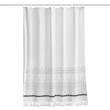 Stylish YoKii Boho Shower Curtain with Tassels