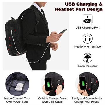 LOVEVOOK Travel Backpack with Anti-Theft and USB Charging