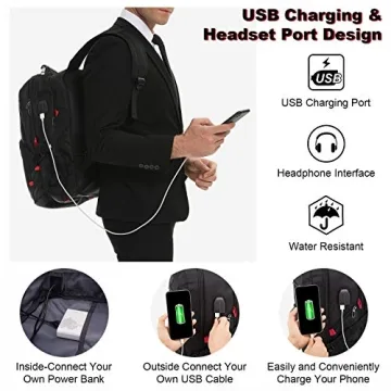 LOVEVOOK Travel Backpack with Anti-Theft and USB Charging