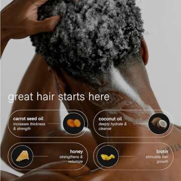 Jack Henry Cleanse + Men Hair Shampoo – Coconut Scented, Biotin & Botanicals for Thick Hair & Scal...