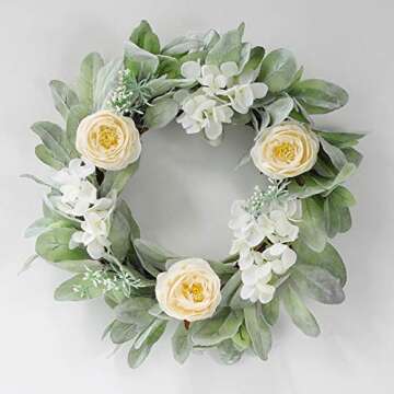 Sunm Boutique 3 Pcs Artificial Lamb's Ear Leaf Artificial Greenery Flocked Lambs Ear Leaves in Silver Green for Christmas Festival Wedding Garden Centerpieces Bouquet Floral Arrangement