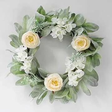 Sunm Boutique 3 Pcs Artificial Lamb's Ear Leaf Artificial Greenery Flocked Lambs Ear Leaves in Silver Green for Christmas Festival Wedding Garden Centerpieces Bouquet Floral Arrangement