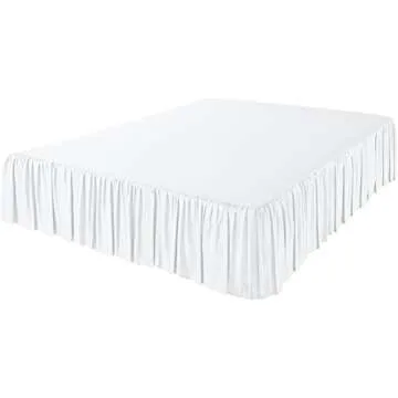 Amazon Basics Lightweight Ruffled Bed Skirt, Classic Style, Soft and Stylish 100% Microfiber with 16" drop-Twin, Solid, White