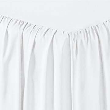 Amazon Basics Lightweight Ruffled Bed Skirt, Classic Style, Soft and Stylish 100% Microfiber with 16" drop-Twin, Solid, White