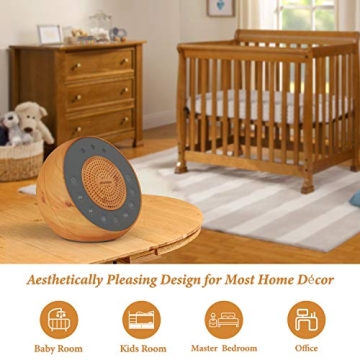 Housbay White Noise Machine with 31 Soothing Sounds, Wood Grain