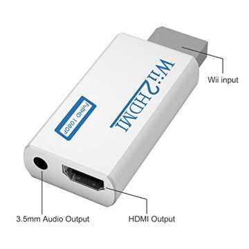 Rybozen Wii to HDMI Converter - Easy Plug & Play HDMI Adapter for 1080P Video