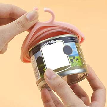 CUITIBI Dog Food Can Lids,Pet Food Spoon for Cat and Dog, Can Opener Set with Can Cover, Cat Food Lids and Food Spoon,Manual Can Opener(White)