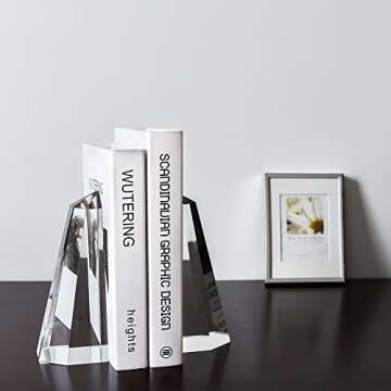 Stylish Kitcom Handmade Crystal Bookends for Home or Office