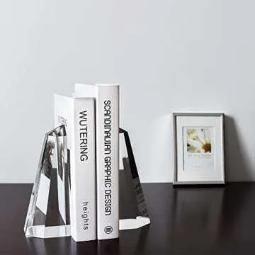 Stylish Kitcom Handmade Crystal Bookends for Home or Office