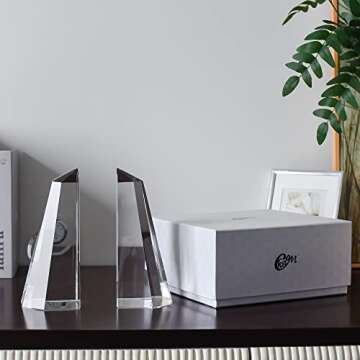 Stylish Kitcom Handmade Crystal Bookends for Home or Office